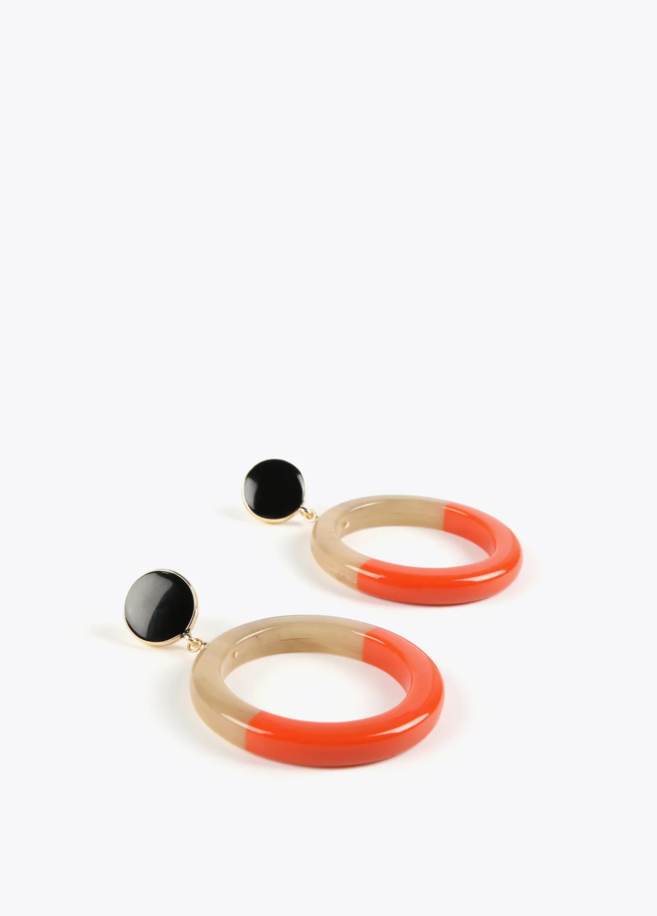 pendientes_de_aro_bicolor_0.webp Lola Casademunt Bisuteria<Pendientes de aro bicolor MARRON-ROJO