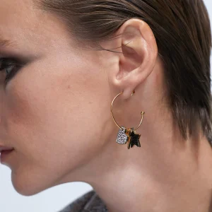 Lola Casademunt Pendientes<Pendientes de aro con charms METAL-GRIS