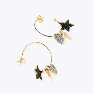Lola Casademunt Pendientes<Pendientes de aro con charms METAL-GRIS