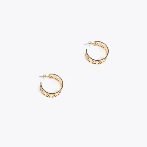 Lola Casademunt Bisuteria<Pendientes de aro con letras DORADO