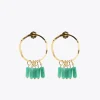 Lola Casademunt Bisuteria<Pendientes de aro con piedras naturales CORAL