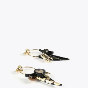 Lola Casademunt Bisuteria<Pendientes de aro estilo africanos NEGRO