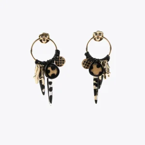 Lola Casademunt Bisuteria<Pendientes de aro estilo africanos NEGRO
