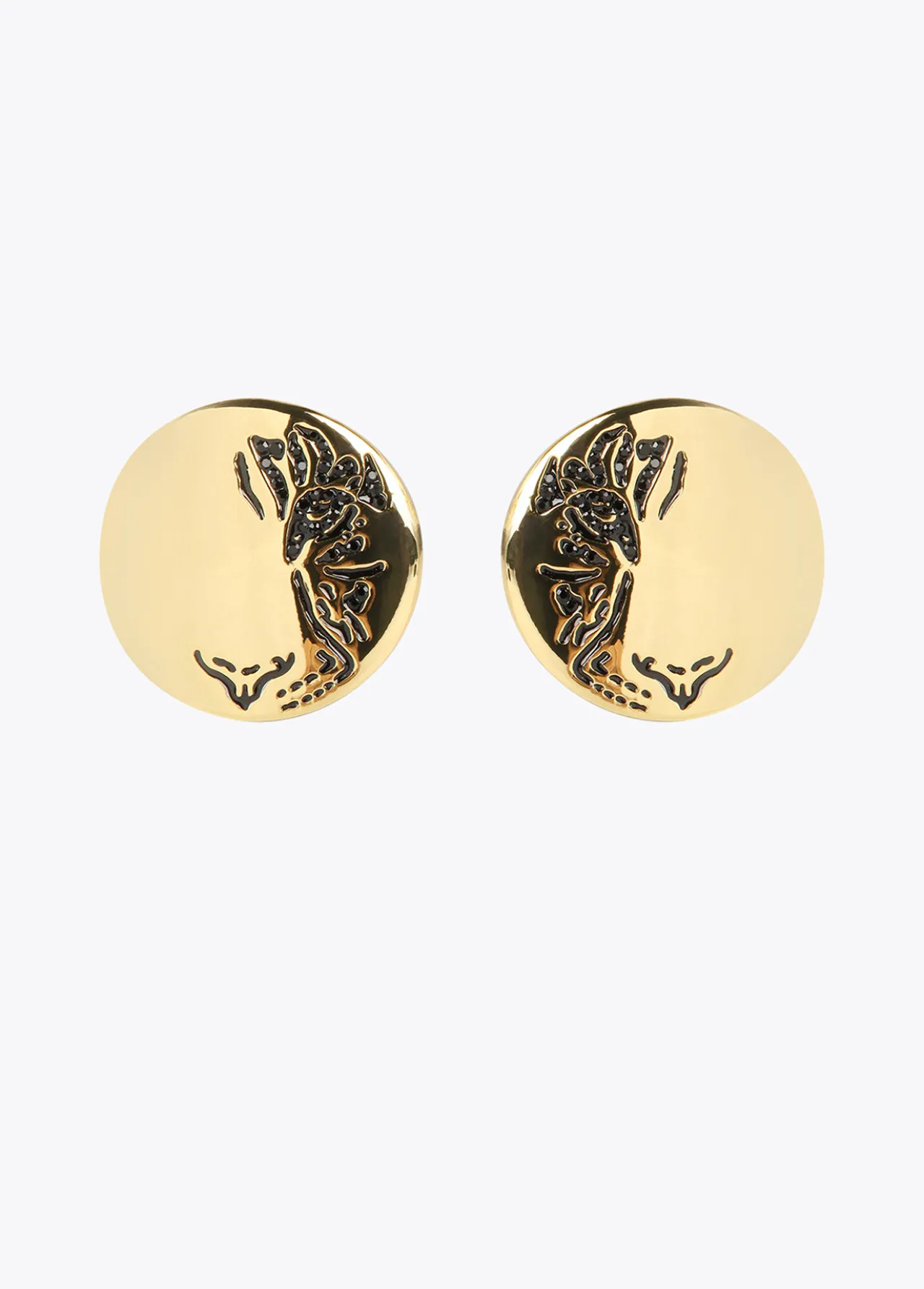 pendientes_de_botn_dorados_0.webp Lola Casademunt Pendientes<Pendientes de botón dorados METAL-NEGRO