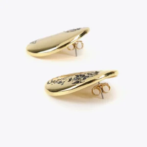 Lola Casademunt Pendientes<Pendientes de botón dorados METAL-NEGRO