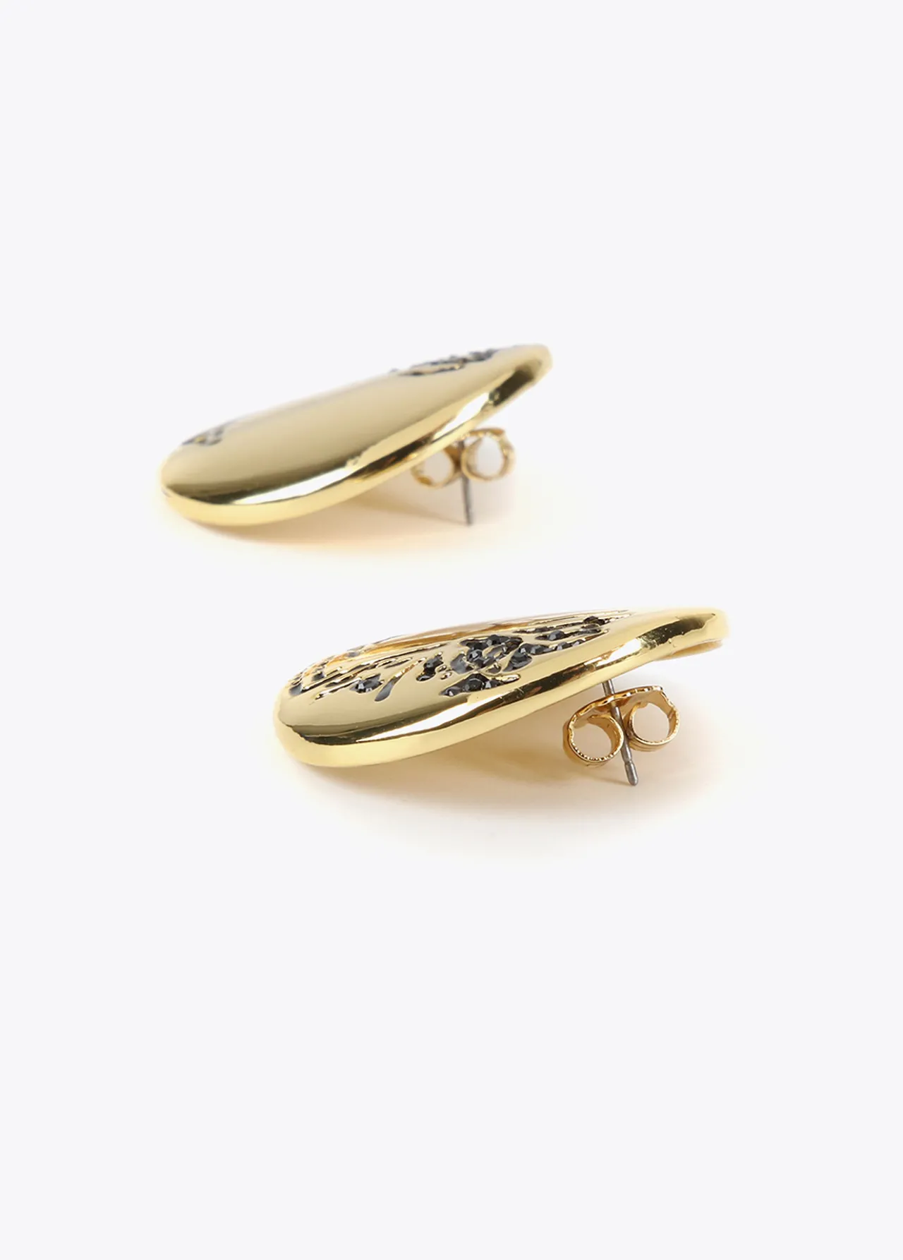 pendientes_de_botn_dorados_2.webp Lola Casademunt Pendientes<Pendientes de botón dorados METAL-NEGRO