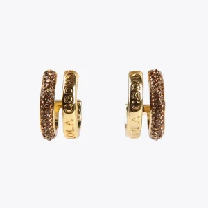 Lola Casademunt Pendientes<Pendientes doble aro METAL-NEGRO