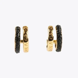 Lola Casademunt Pendientes<Pendientes doble aro METAL-NEGRO