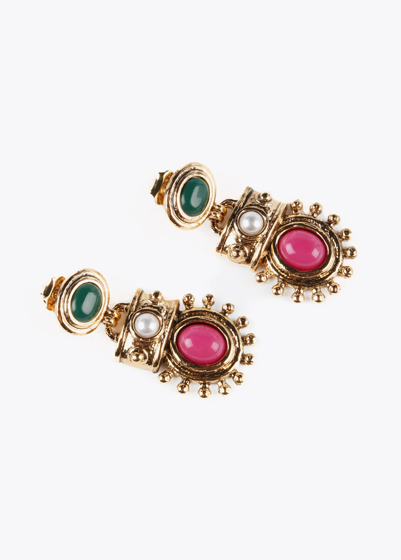 pendientes_dorados_con_piedras_2.webp Lola Casademunt Pendientes<Pendientes dorados con piedras METAL-MULTICOLOR
