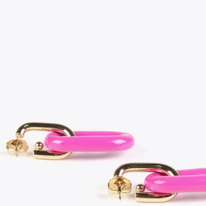 Lola Casademunt Bisuteria<Pendientes dos piezas FUCSIA