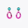 Lola Casademunt Bisuteria<Pendientes dos piezas de colores FUCSIA