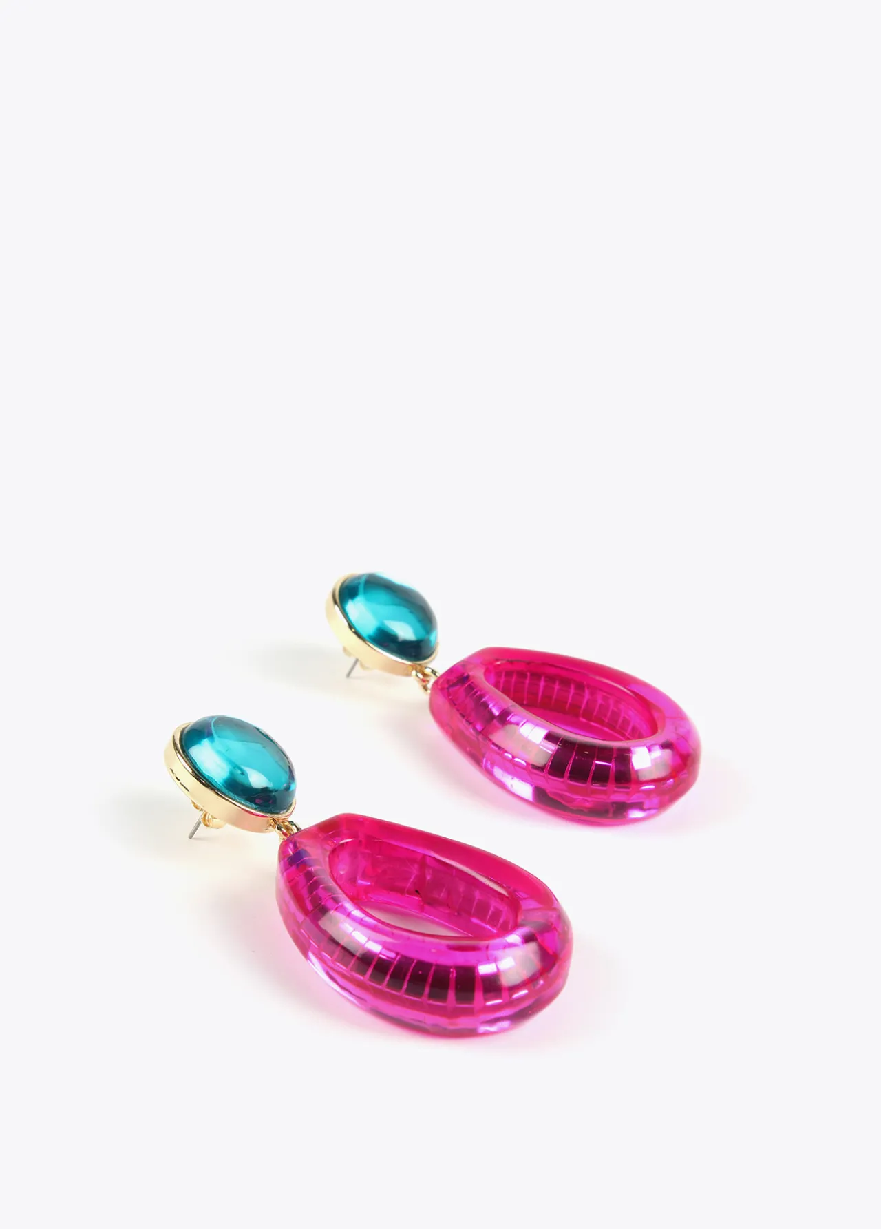 pendientes_dos_piezas_de_colores_5.webp Lola Casademunt Bisuteria<Pendientes dos piezas de colores FUCSIA