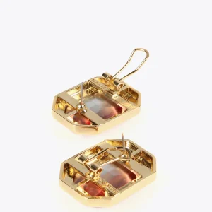 Lola Casademunt Bisuteria<Pendientes octogonales ROJO