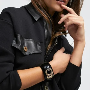 Lola Casademunt Pulseras<Pulsera ancha METAL-NEGRO