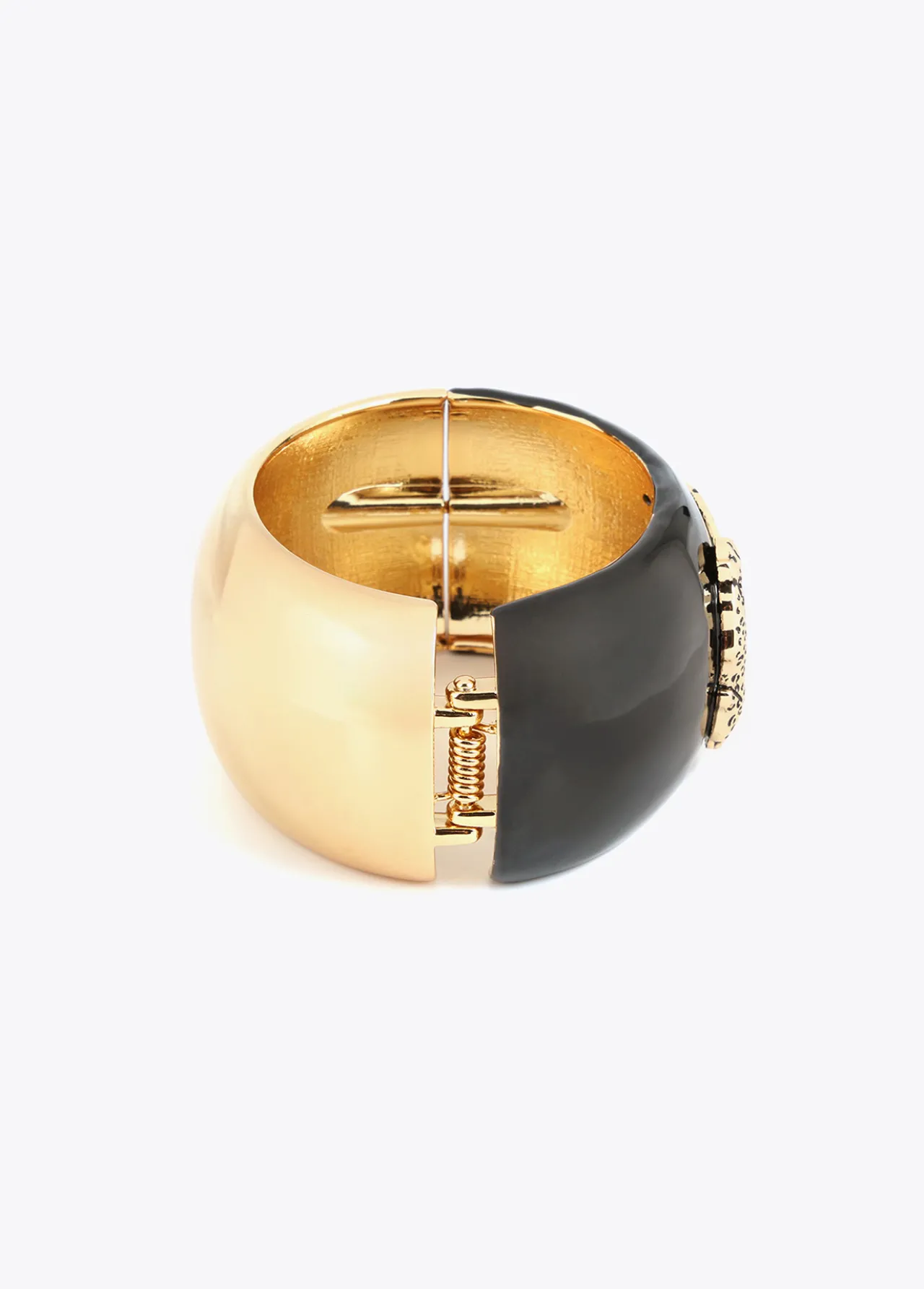 pulsera_ancha_3.webp Lola Casademunt Pulseras<Pulsera ancha METAL-NEGRO