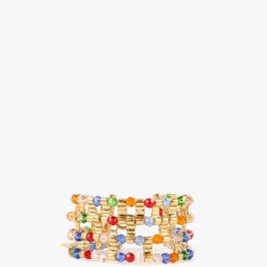 Lola Casademunt Bisuteria<Pulsera cristales multicolor METAL-AZUL