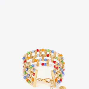 Lola Casademunt Bisuteria<Pulsera cristales multicolor METAL-AZUL
