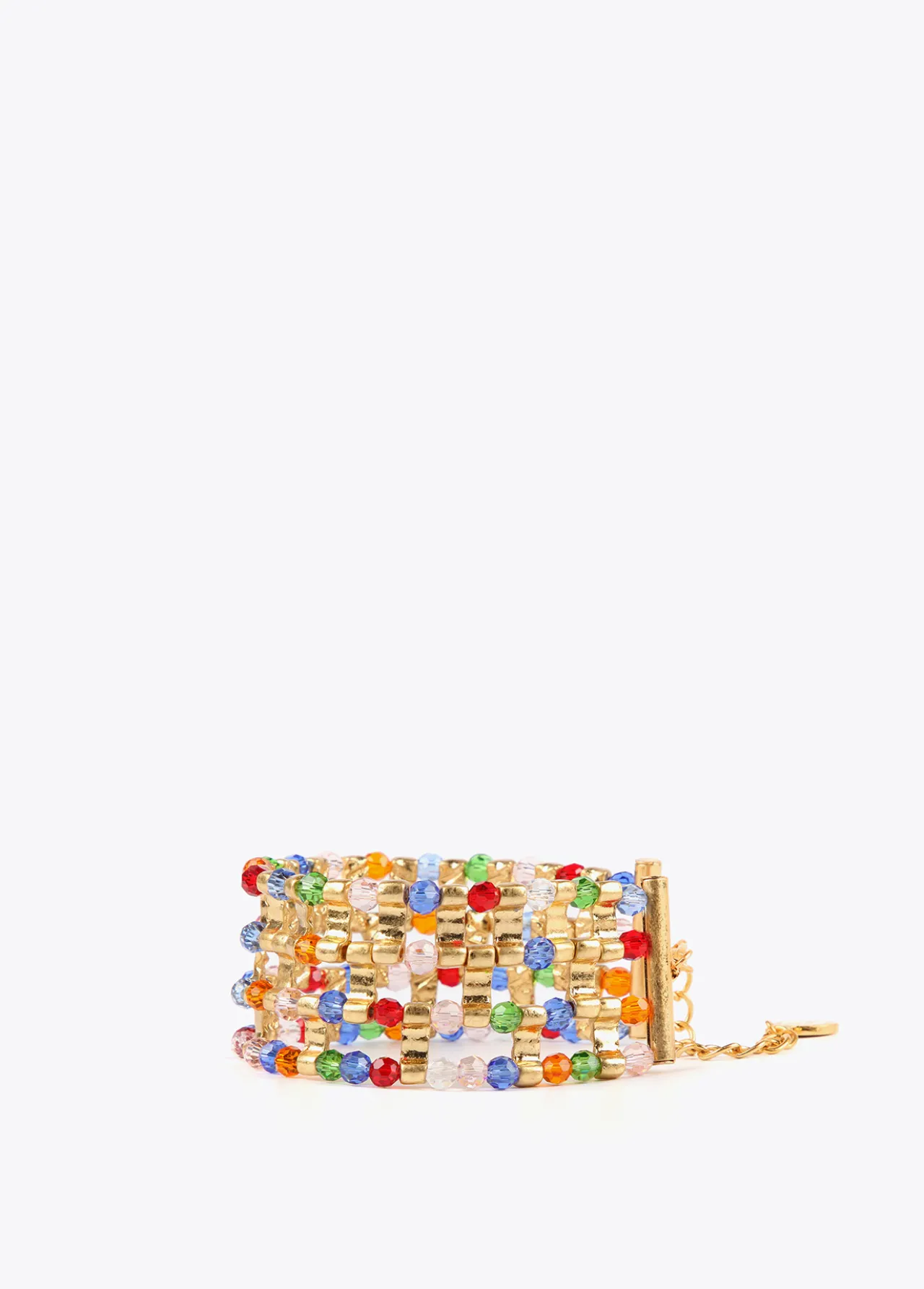 pulsera_cristales_multicolor_5.webp Lola Casademunt Bisuteria<Pulsera cristales multicolor METAL-AZUL