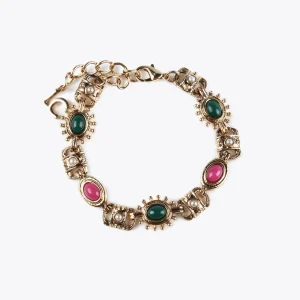 Lola Casademunt Pulseras<Pulsera dorada multi piedras METAL-MULTICOLOR