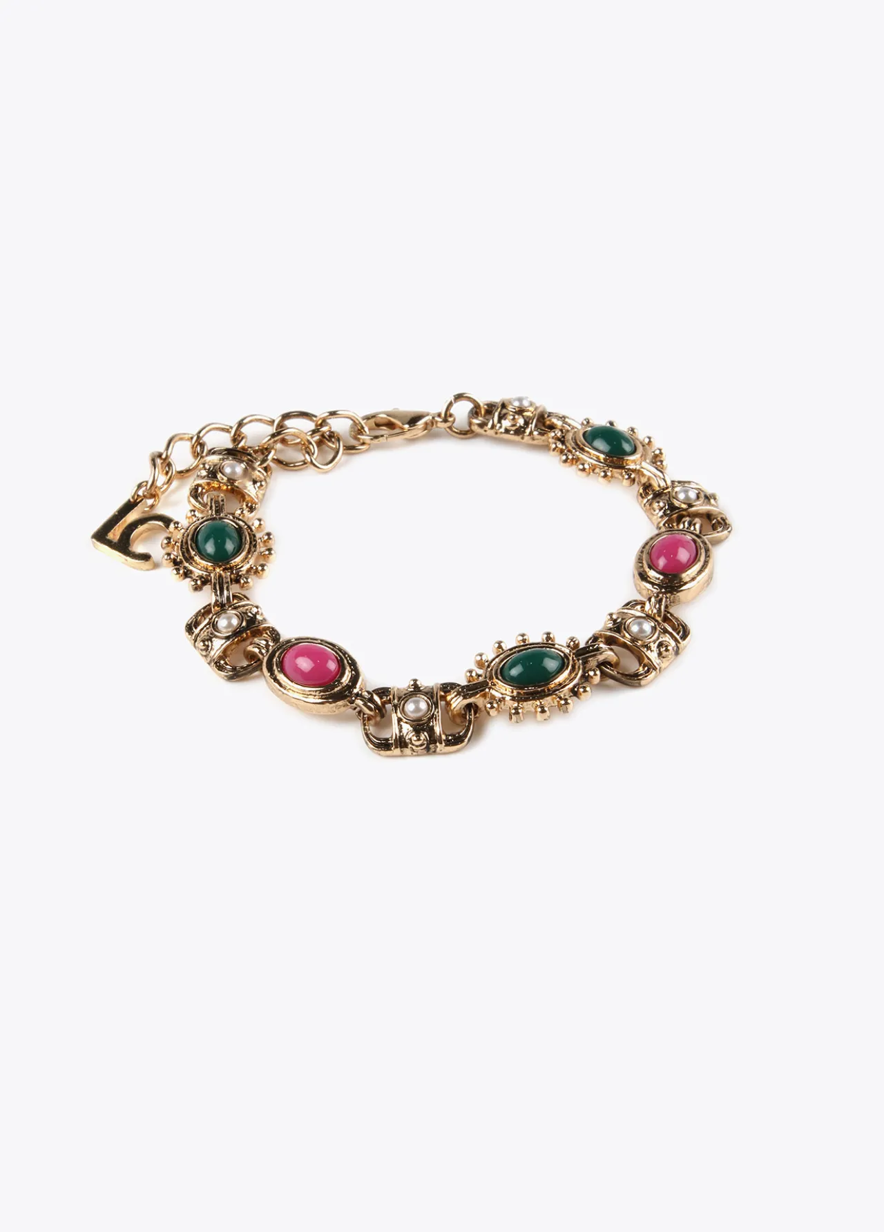 pulsera_dorada_multi_piedras_1.webp Lola Casademunt Pulseras<Pulsera dorada multi piedras METAL-MULTICOLOR