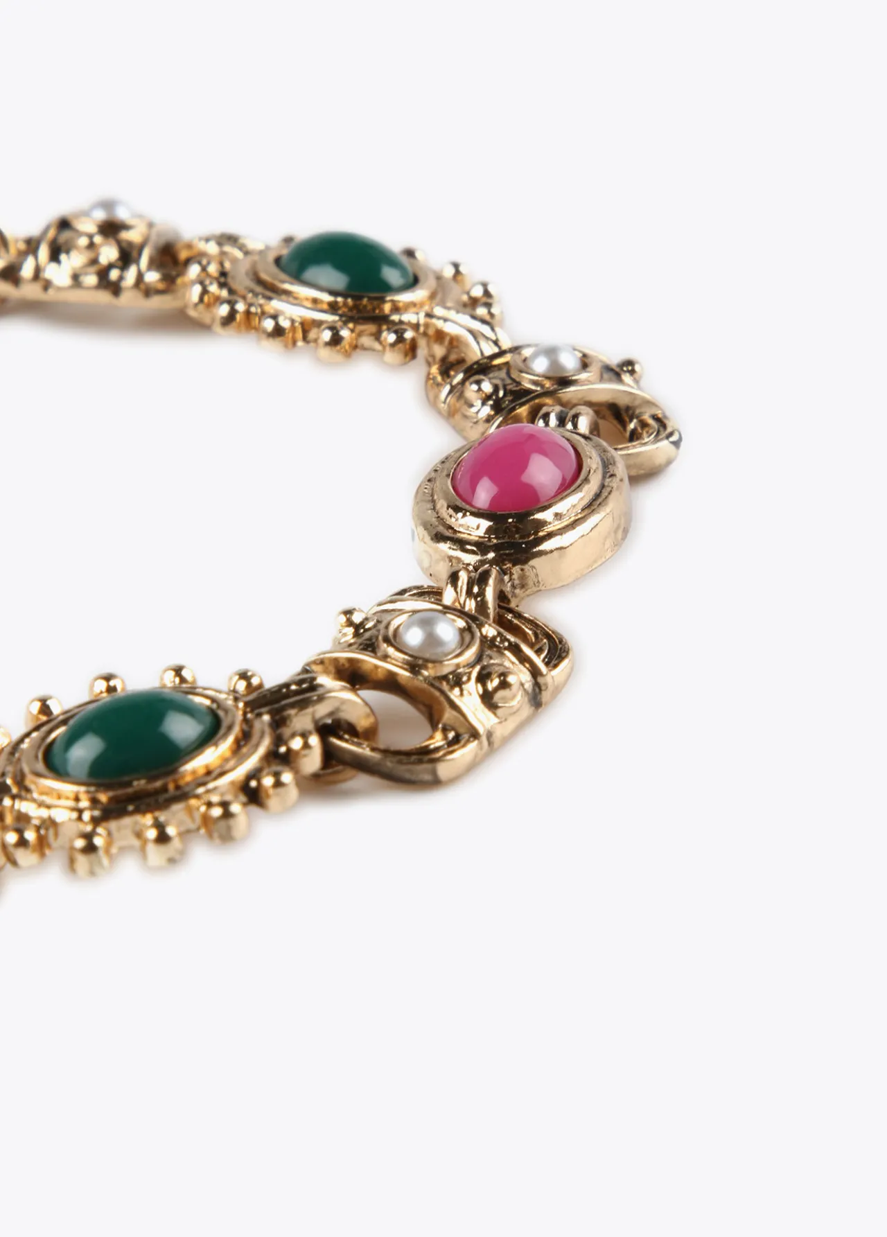 pulsera_dorada_multi_piedras_4.webp Lola Casademunt Pulseras<Pulsera dorada multi piedras METAL-MULTICOLOR