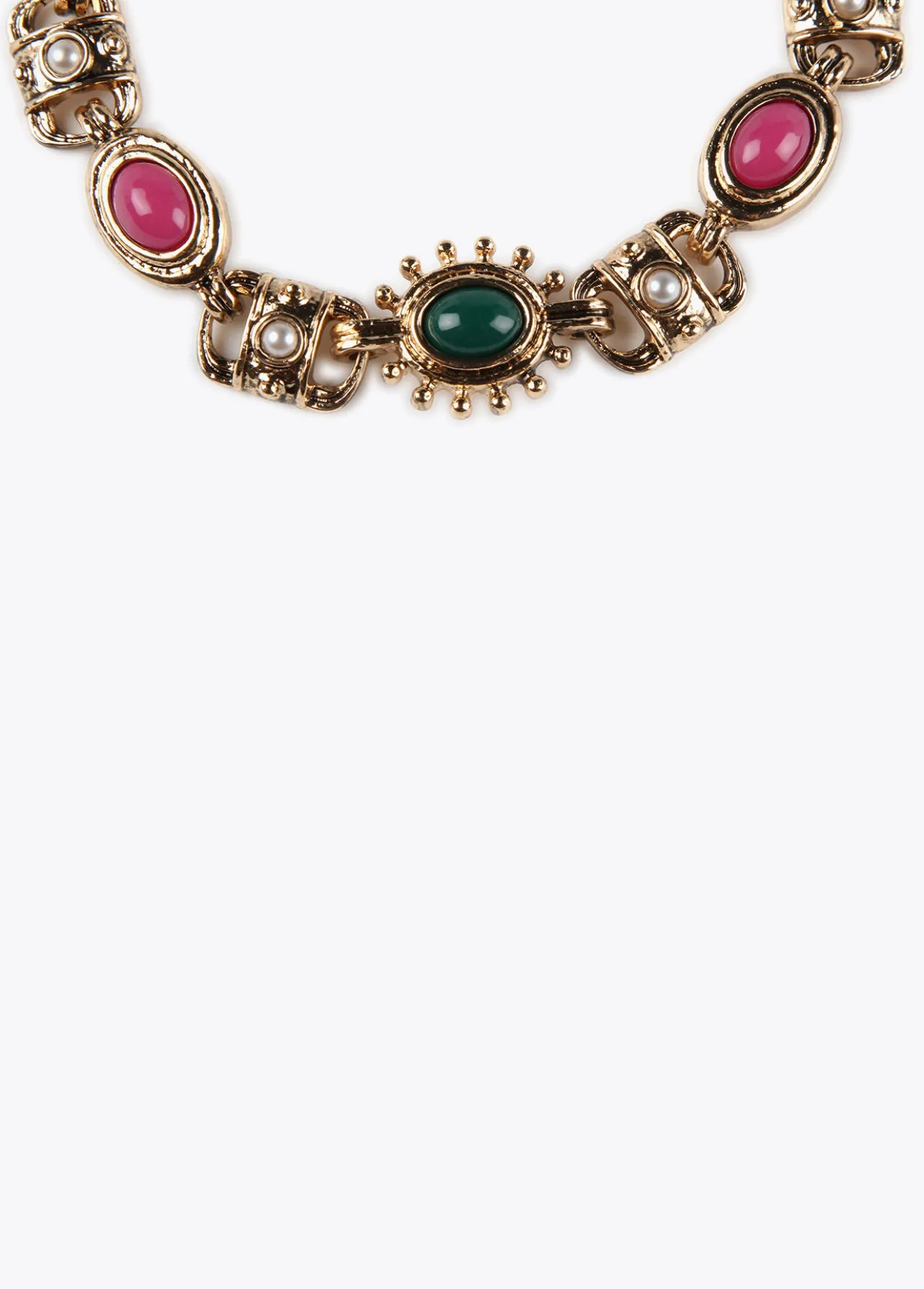 pulsera_dorada_multi_piedras_5.webp Lola Casademunt Pulseras<Pulsera dorada multi piedras METAL-MULTICOLOR