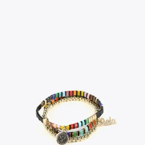 Lola Casademunt Bisuteria<Pulseras elásticas AMARILLO-ROJO