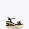 Lola Casademunt Calzado<Sandalia cuña con estampado animal CRUDO-METAL