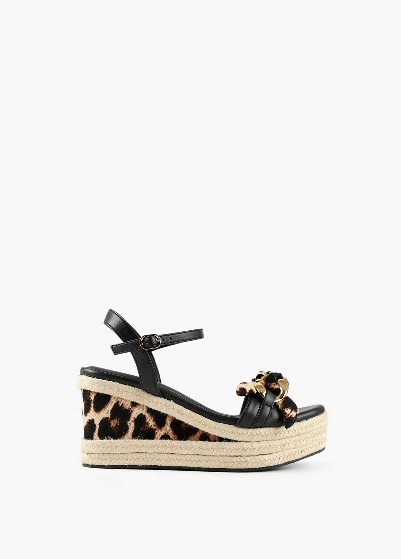 sandalia_cua_con_estampado_animal_0.webp Lola Casademunt Calzado<Sandalia cuña con estampado animal CRUDO-METAL