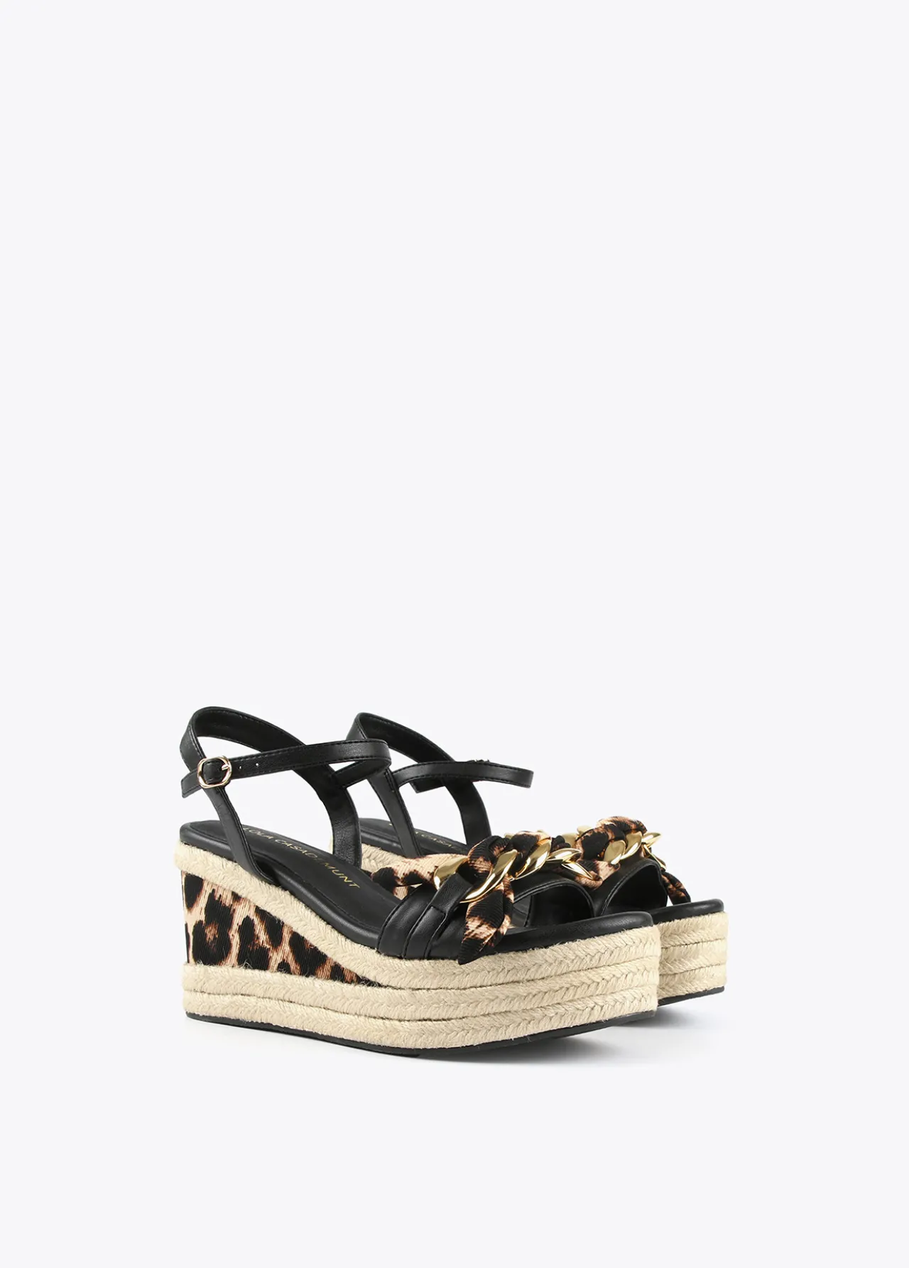 sandalia_cua_con_estampado_animal_1.webp Lola Casademunt Calzado<Sandalia cuña con estampado animal CRUDO-METAL