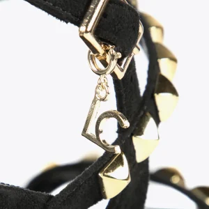 Lola Casademunt Calzado<Sandalia de cuña negra y tachas NEGRO-CRUDO