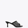 Lola Casademunt Calzado<Sandalia de tacón y malla de strass NEGRO