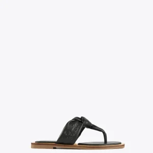 Lola Casademunt Calzado | Baño<Sandalia plana de dedo NEGRO