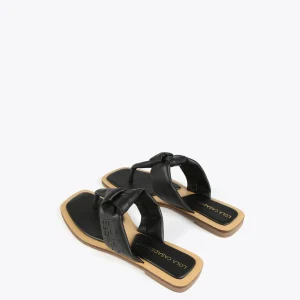 Lola Casademunt Calzado | Baño<Sandalia plana de dedo NEGRO