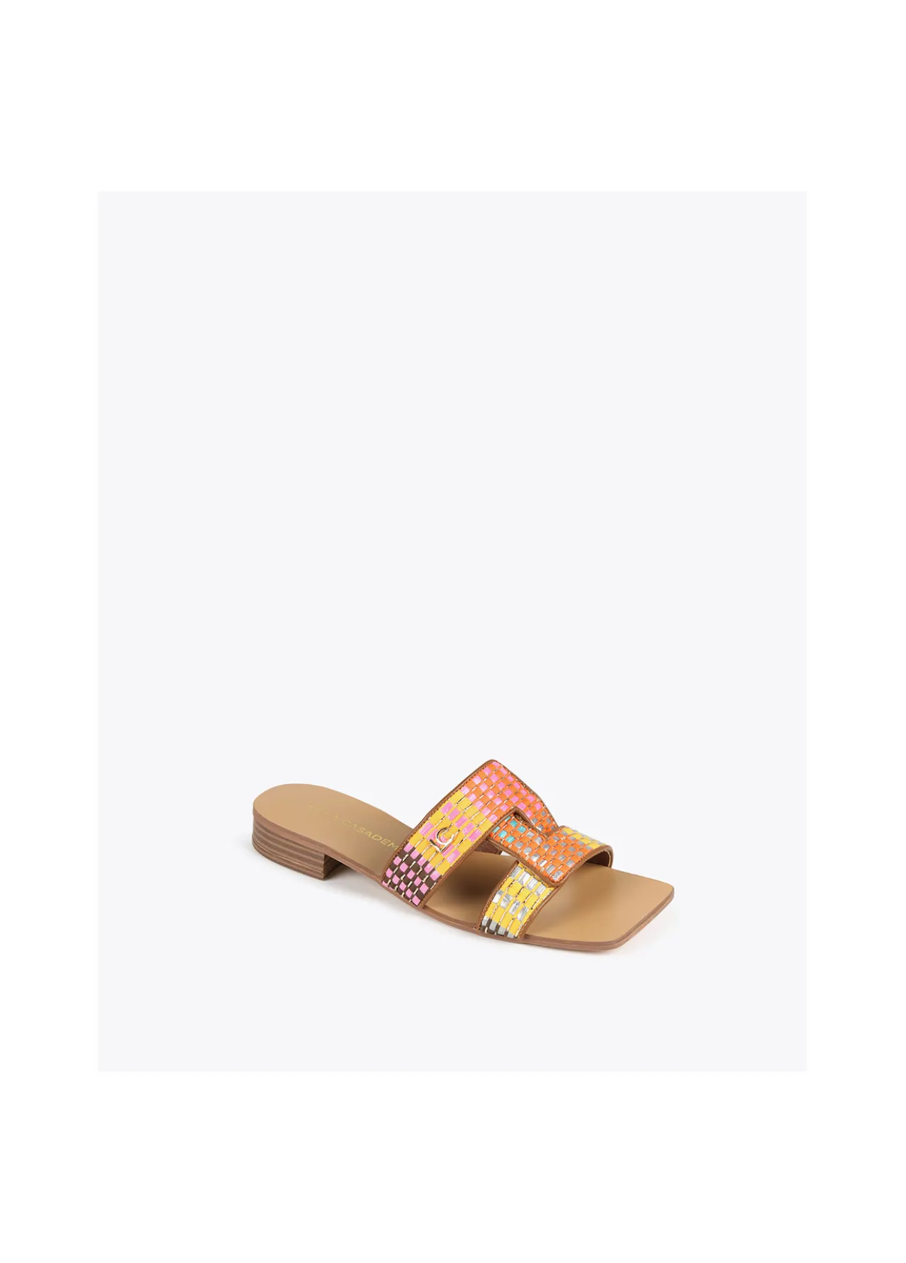 sandalia_plana_efecto_rafia_multicolor_0.webp Lola Casademunt Calzado<Sandalia plana efecto rafia multicolor MARRON-NARANJA