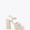 Lola Casademunt Calzado<Sandalia plataforma y efecto crochet NEGRO