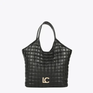 Lola Casademunt Bolsos De Hombro | Bolsos Shopper<Shopper acolchado de cuadros NEGRO