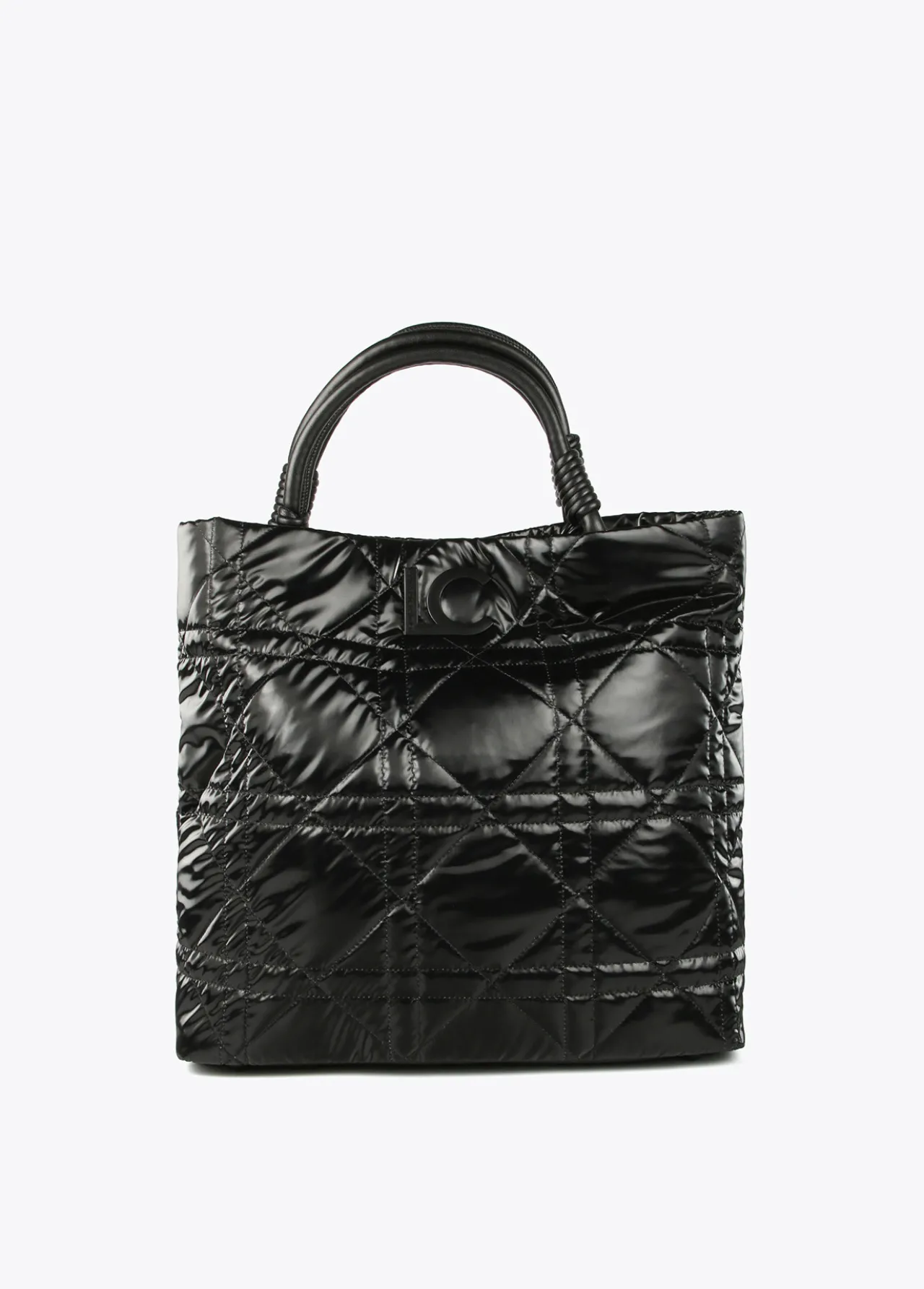 shopper_acolchado_efecto_brillante_0.webp Lola Casademunt Bolsos Shopper | Bolsos De Hombro<Shopper acolchado efecto brillante NEGRO