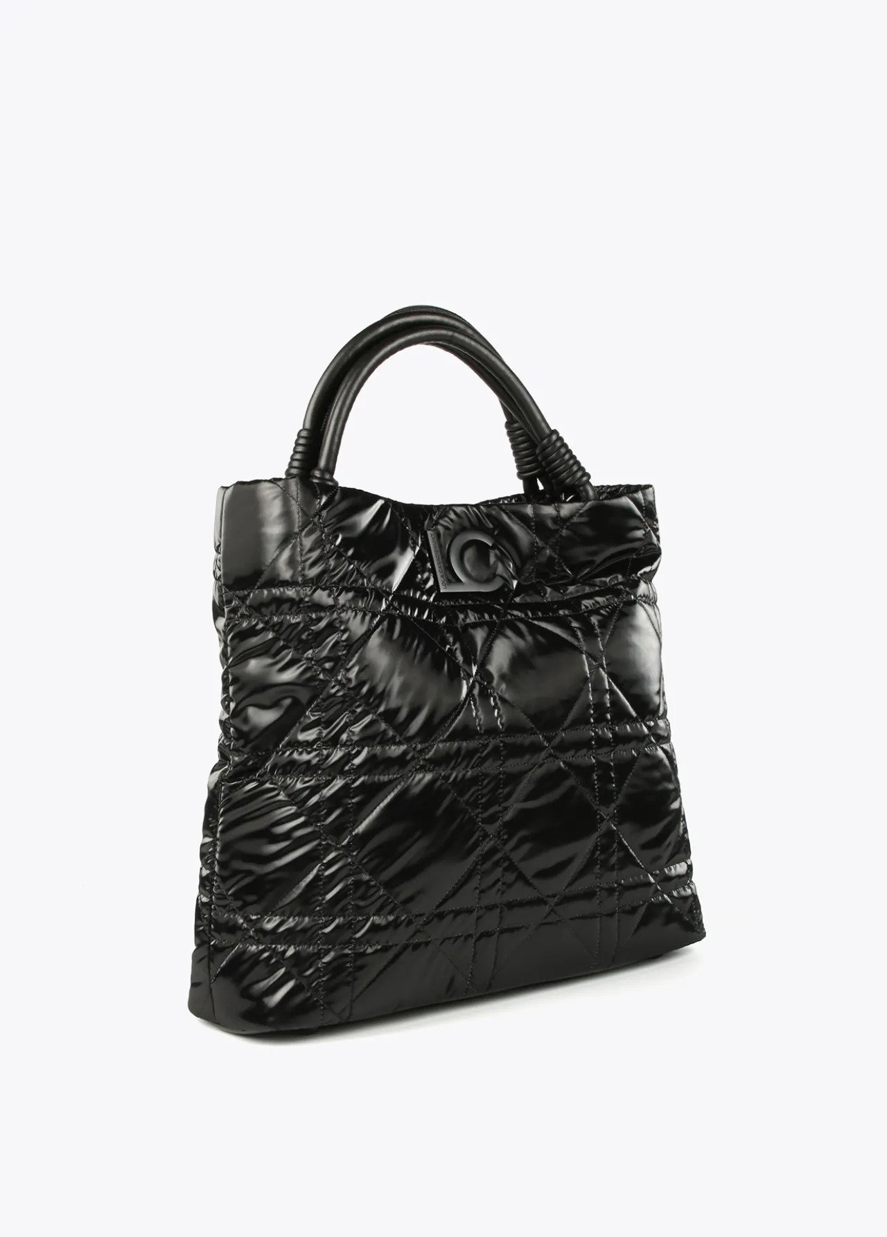 shopper_acolchado_efecto_brillante_4.webp Lola Casademunt Bolsos Shopper | Bolsos De Hombro<Shopper acolchado efecto brillante NEGRO