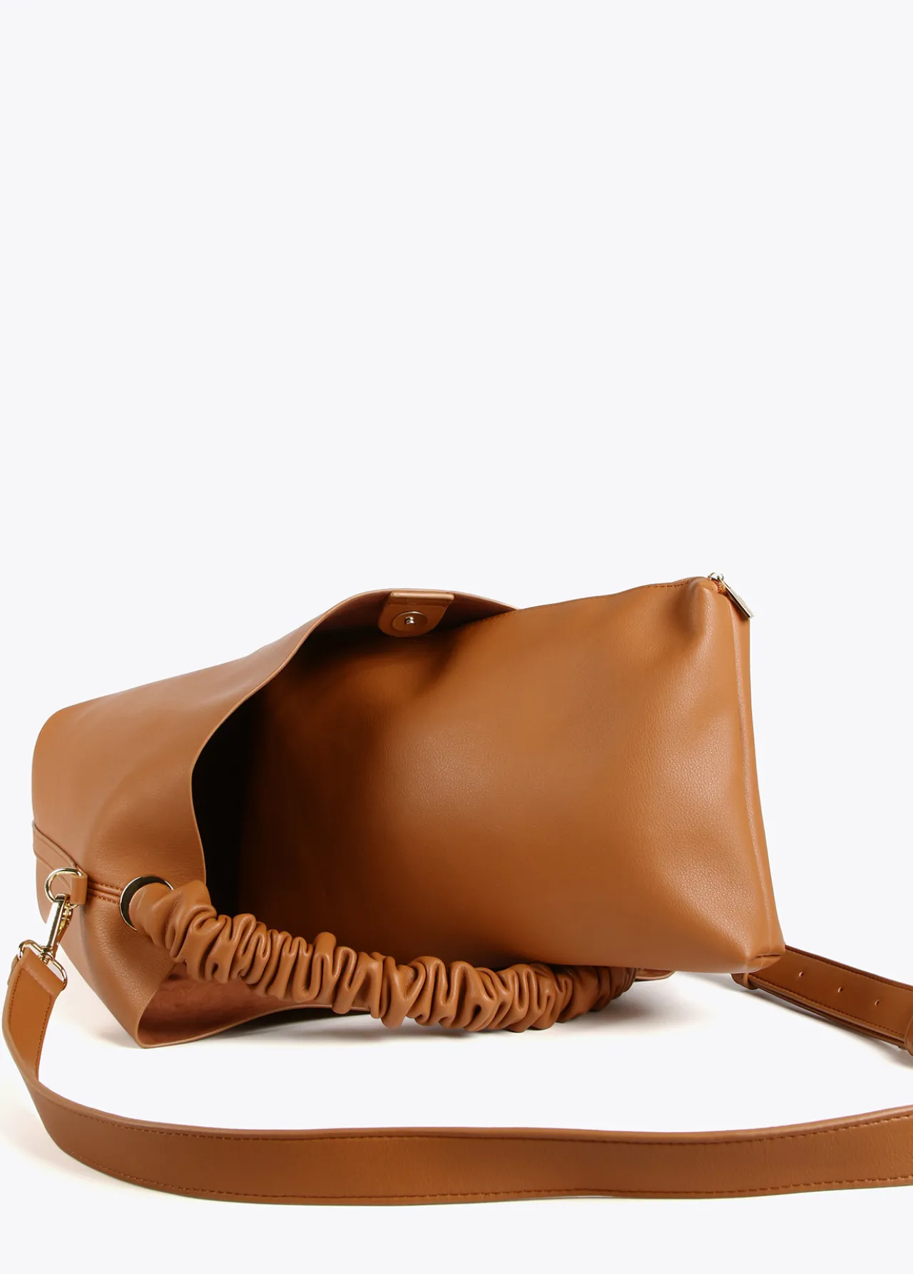 shopper_asa_fruncida_1.webp Lola Casademunt Bolsos Shopper | Bolsos De Hombro<Shopper asa fruncida MARRON