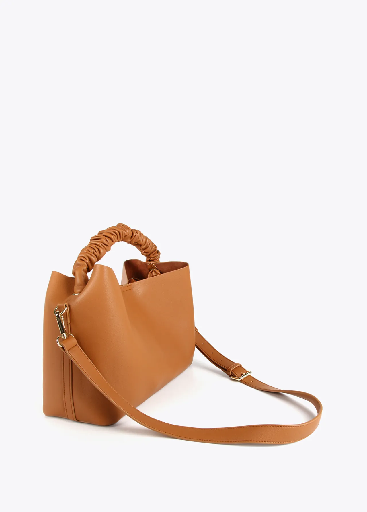 shopper_asa_fruncida_3.webp Lola Casademunt Bolsos Shopper | Bolsos De Hombro<Shopper asa fruncida MARRON