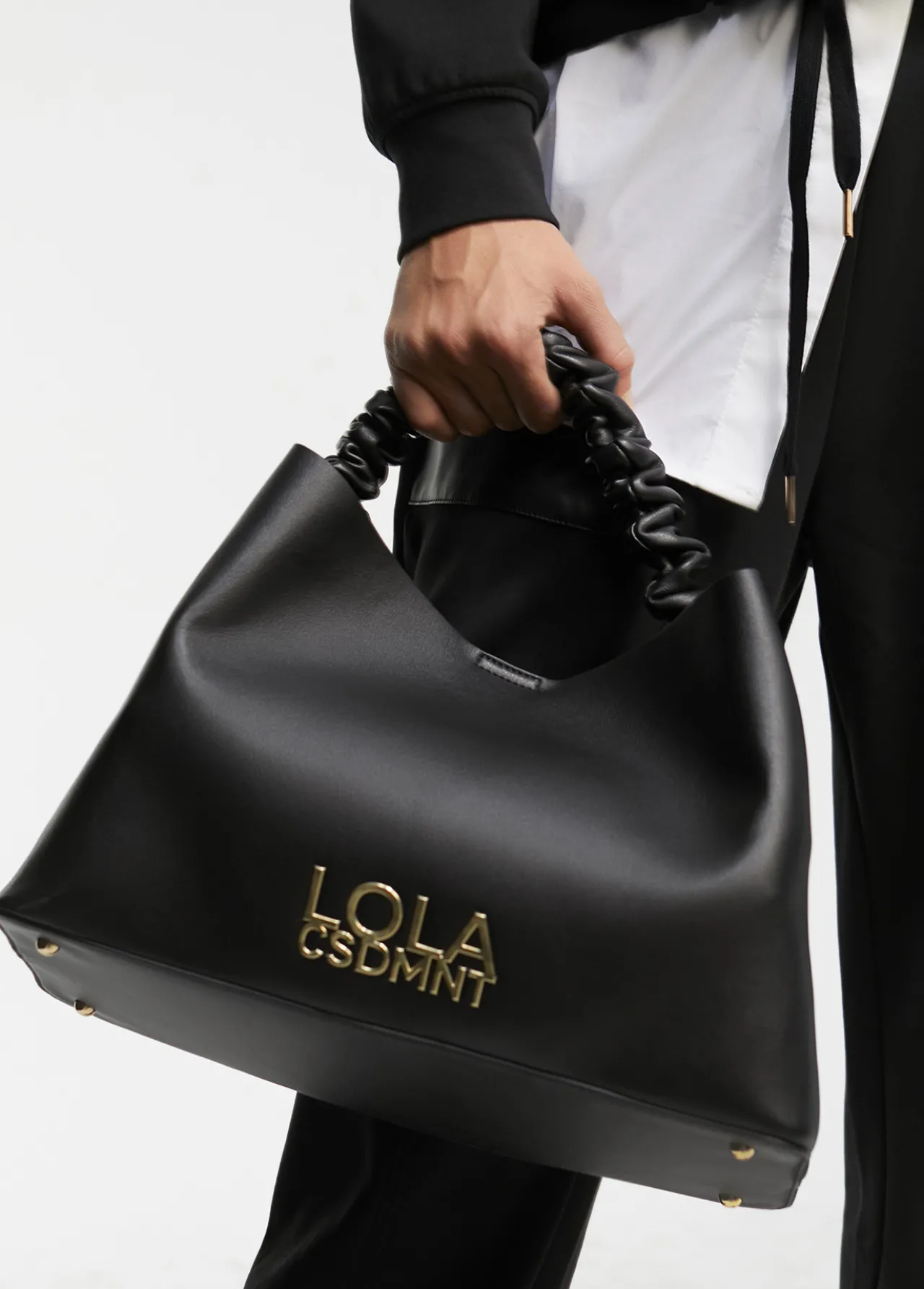 shopper_asa_fruncida_6.webp Lola Casademunt Bolsos Shopper | Bolsos De Hombro<Shopper asa fruncida MARRON