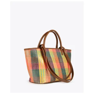Lola Casademunt Bolsos<Shopper doble asa multicolor MARRON-NARANJA