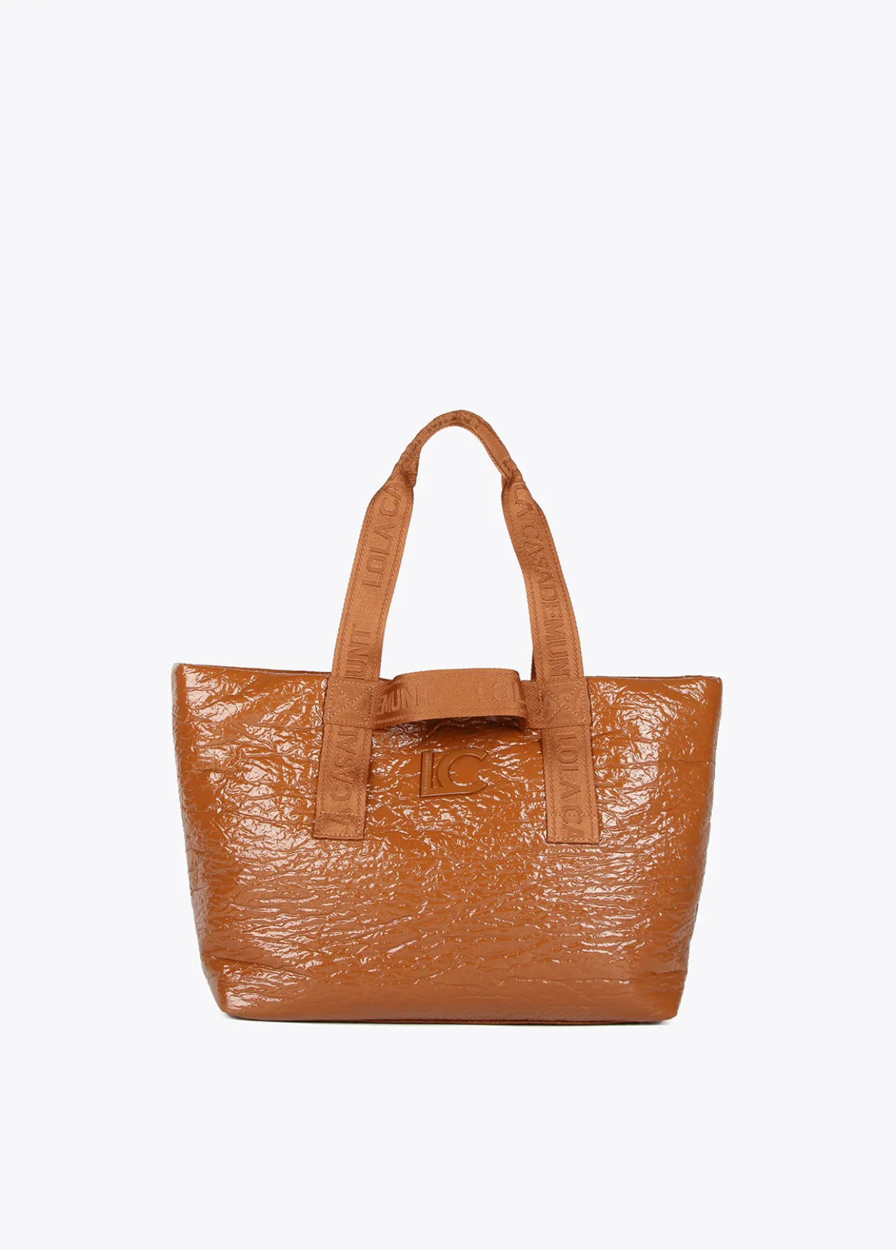 shopper_efecto_charol_0.webp Lola Casademunt Bolsos Shopper | Bolsos De Hombro<Shopper efecto charol MARRON