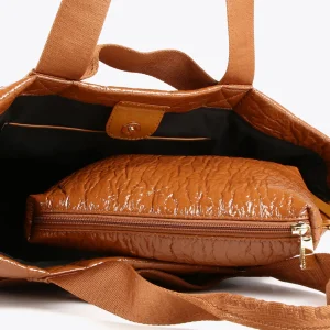 Lola Casademunt Bolsos Shopper | Bolsos De Hombro<Shopper efecto charol MARRON