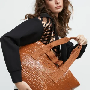 Lola Casademunt Bolsos Shopper | Bolsos De Hombro<Shopper efecto charol MARRON