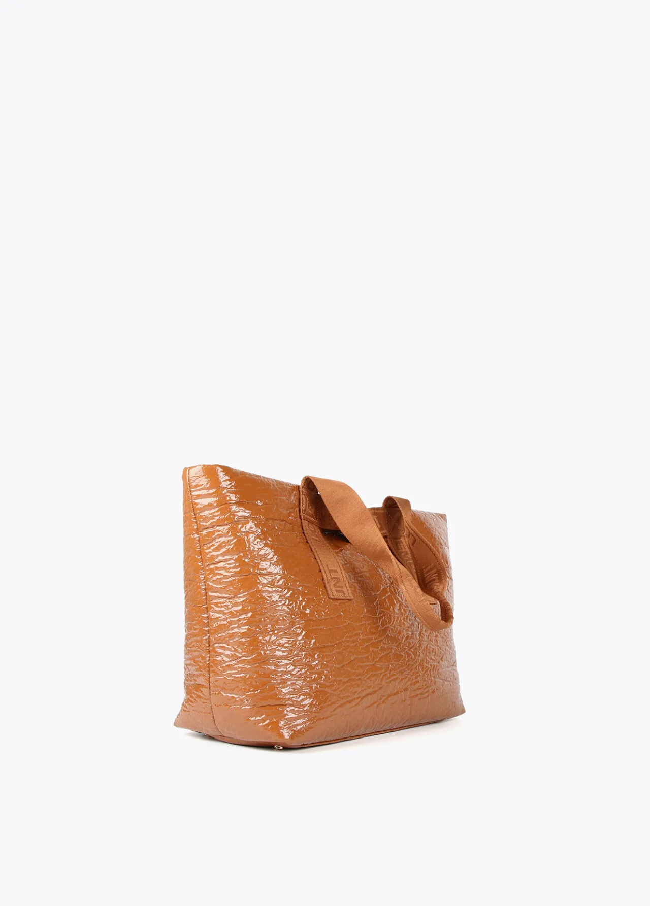 shopper_efecto_charol_5.webp Lola Casademunt Bolsos Shopper | Bolsos De Hombro<Shopper efecto charol MARRON