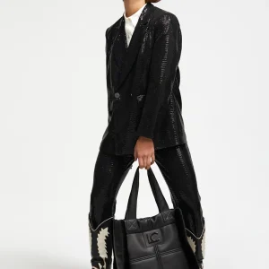 Lola Casademunt Bolsos Shopper | Bolsos De Hombro<Shopper efecto piel y pelo NEGRO