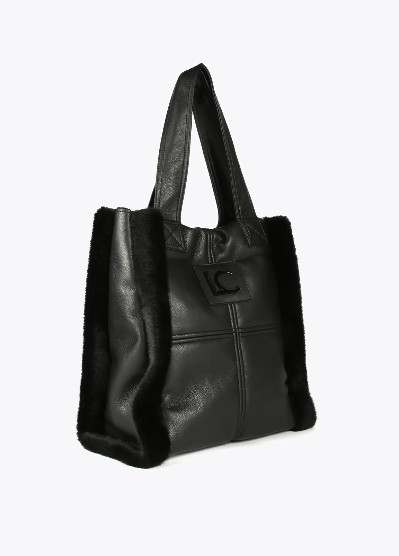 shopper_efecto_piel_y_pelo_3-1.webp Lola Casademunt Bolsos Shopper | Bolsos De Hombro<Shopper efecto piel y pelo NEGRO