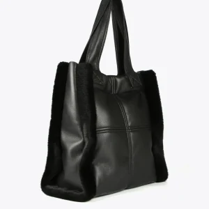 Lola Casademunt Bolsos Shopper | Bolsos De Hombro<Shopper efecto piel y pelo NEGRO
